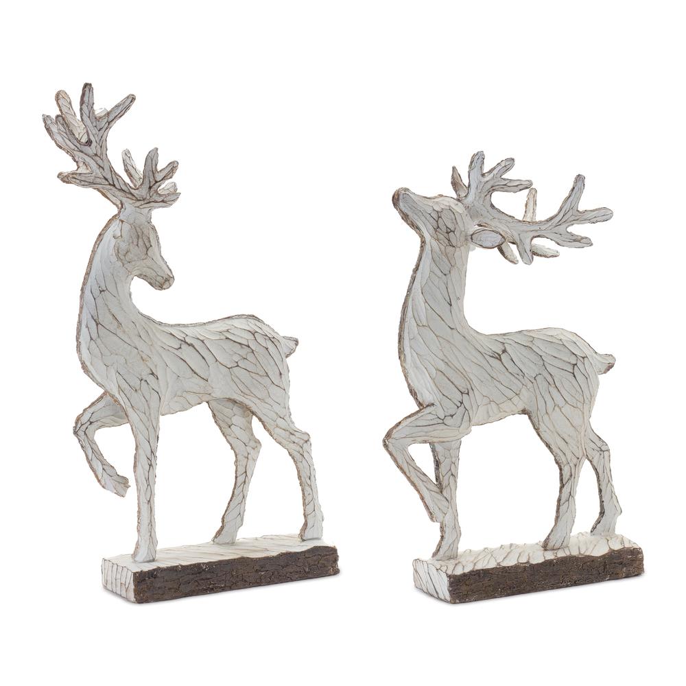 Deer (Set of 2) 8"L x 12.5"H, 8.5"L x 14.5"H Resin. Picture 1