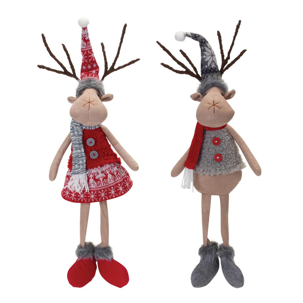 Deer Shelf Sitter (Set of 2) 23"H Polyester. Picture 1