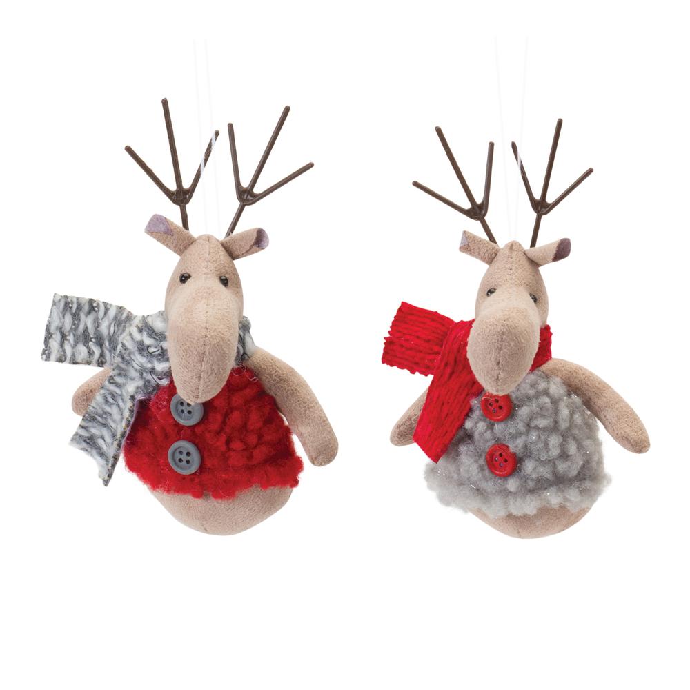 Deer Ornament (Set of 12) 6"H Polyester. Picture 1