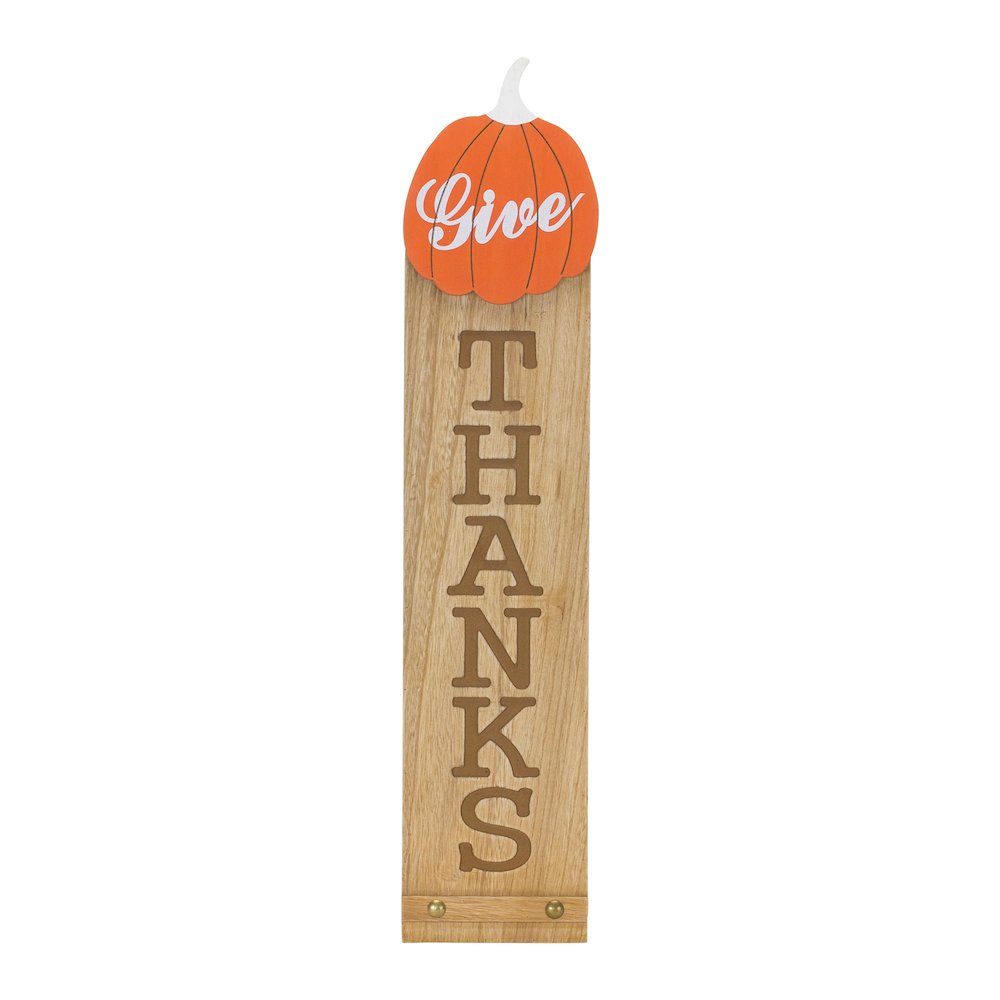 Give Thanks Wooden Sign. Picture 1
