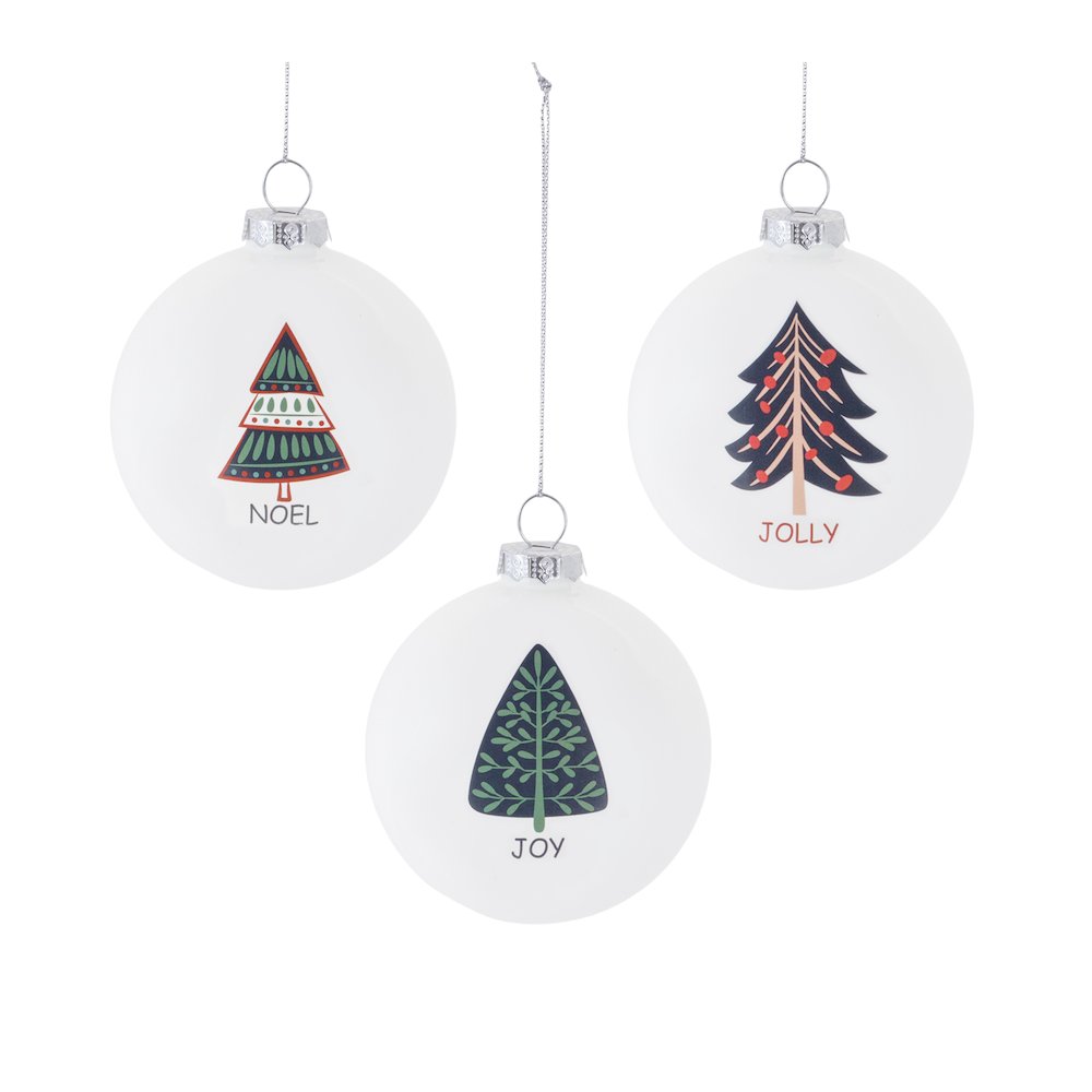 Ornament (Set of 6) 3"D Glass. Picture 1