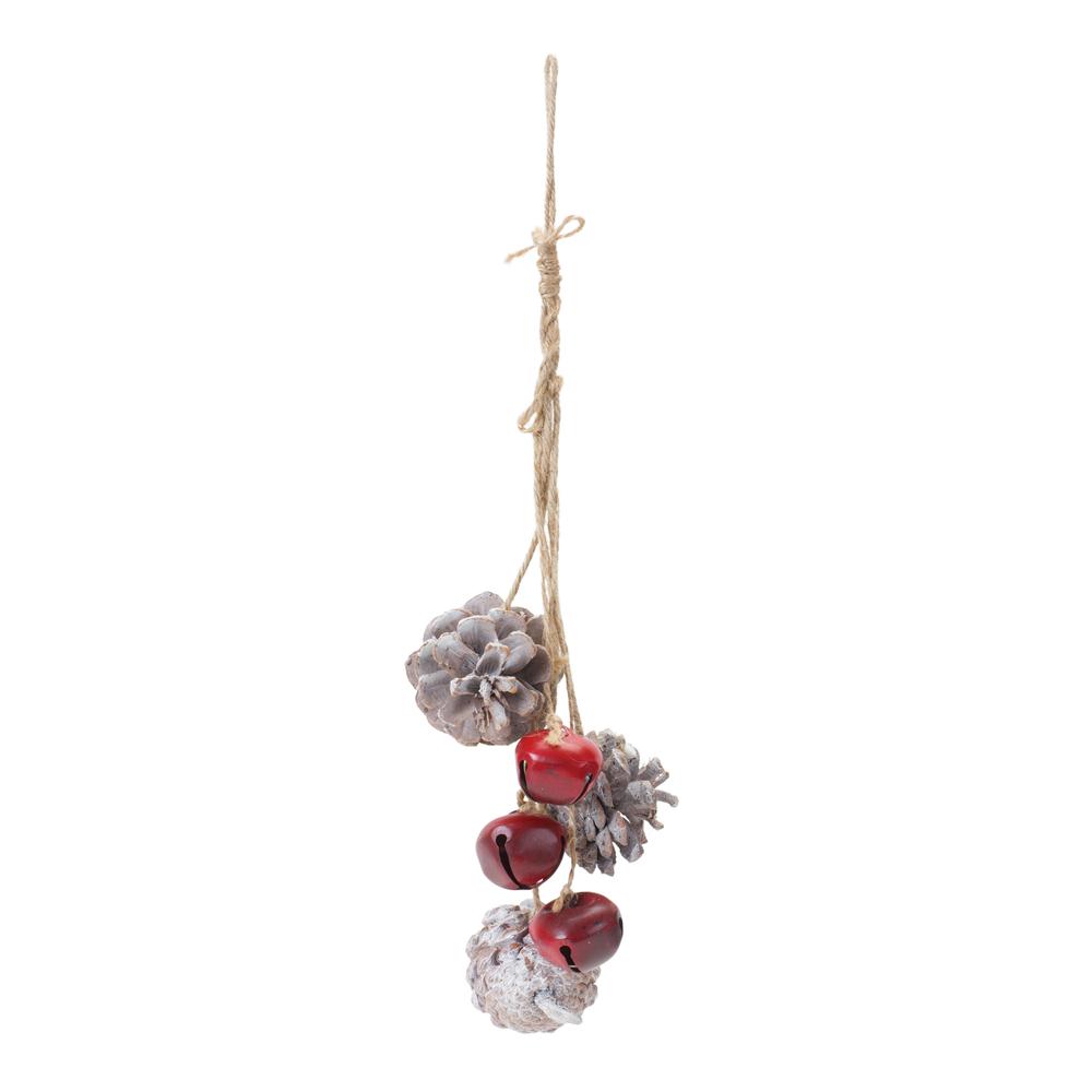 Bell and Pine Cone Ornament (Set of 6) 14"H Iron/Cone. Picture 2