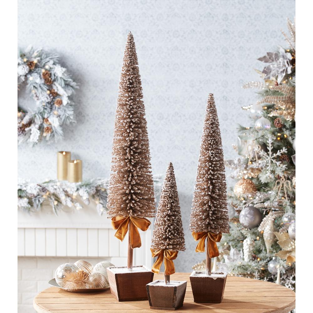 Potted Tree (Set of 3) 20.5"H, 30"H, 39"H Plastic. Picture 2