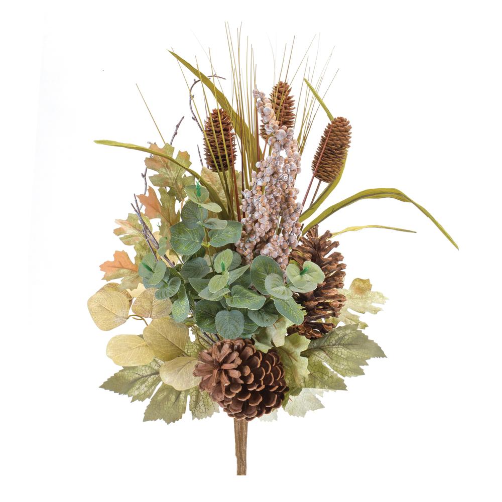 Foliage/Berry/Cone Bush (Set of 2) 23"H Polyester. Picture 1