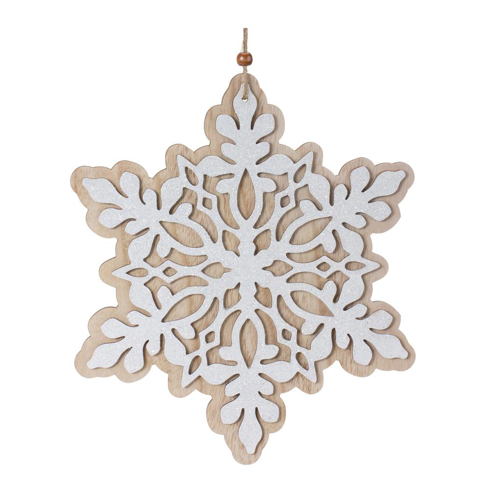 Snowflake Ornament (Set of 24) 7"H, 9"H Wood. Picture 2