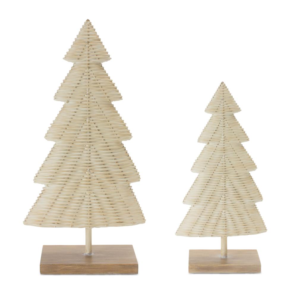 Tree (Set of 2) 13"H, 17"H Resin. Picture 1
