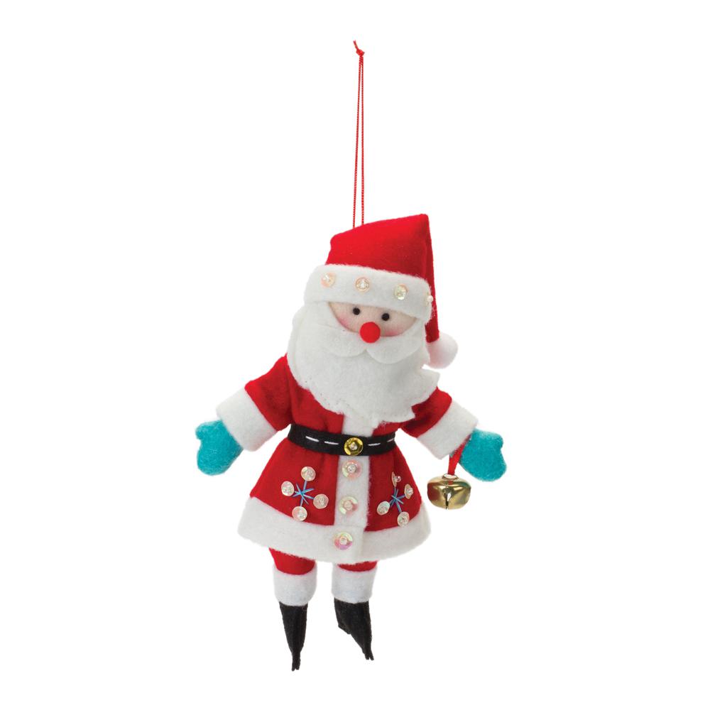 Santa Ornament (Set of 12) 8"H Polyester. Picture 2