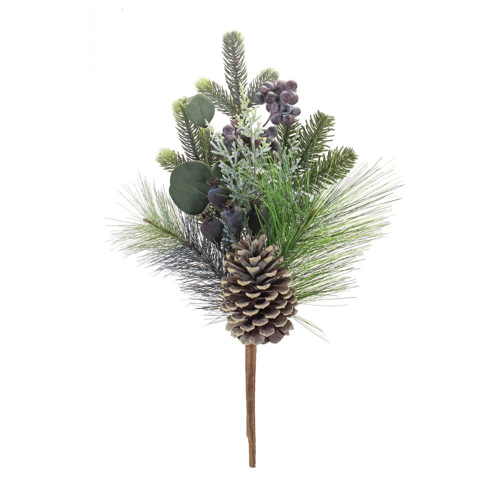 Pine/Berry/Eucalyptus Pick (Set of 2) 18"H Polyester/PVC. Picture 2