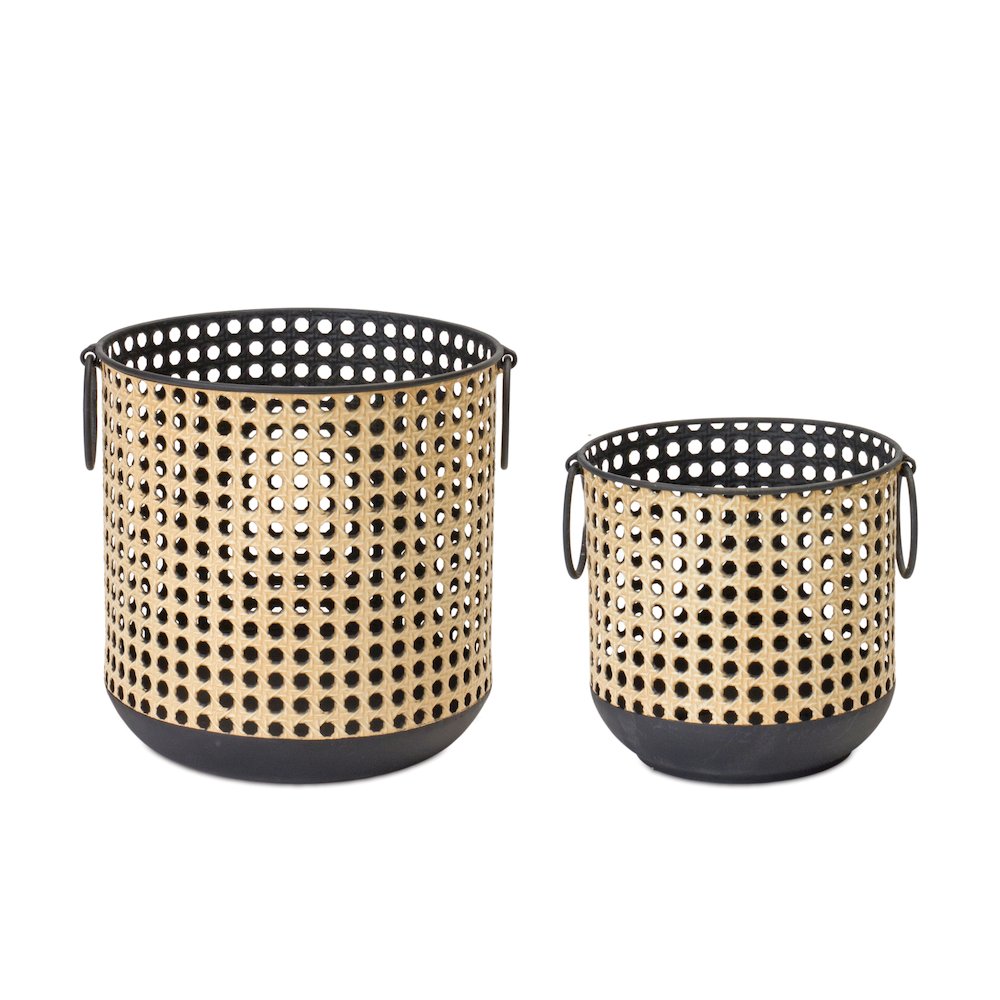 Container (Set of 2) 6.25"D x 6.25"H, 8"D x 8"H Iron. Picture 1