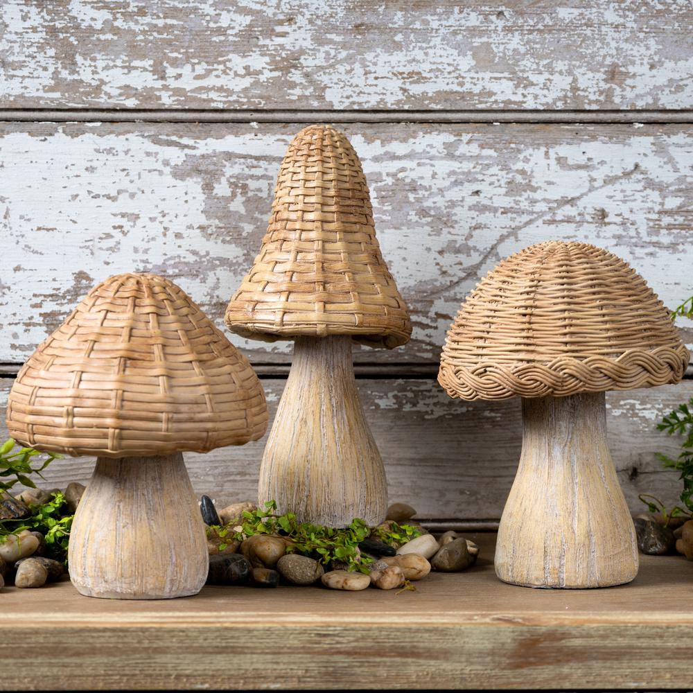 Mushroom (Set of 3) 6"H, 6.75"H, 8.25"H Resin. Picture 2