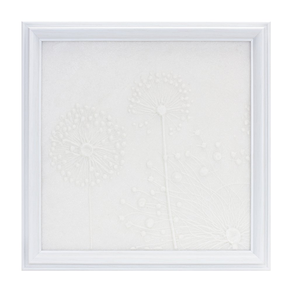 Dandelion Plaque 18.25"SQ Resin. Picture 1