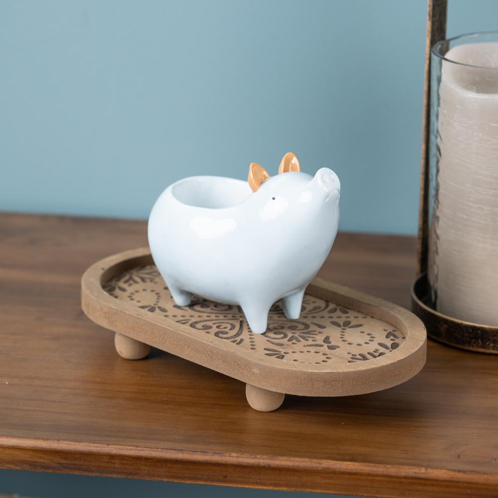 Pig Planter (Set of 4) 6"L x 4.5"H Resin. Picture 2