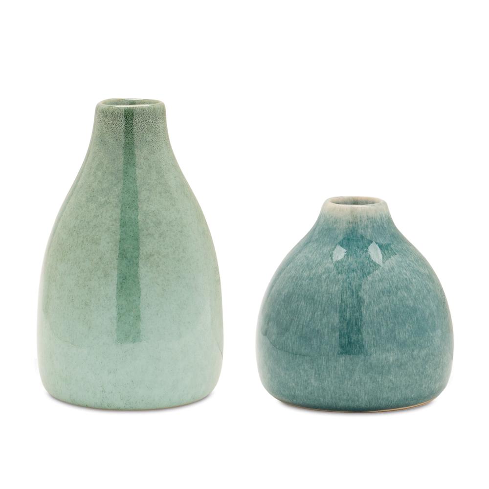 Vase (Set of 4) 3"H, 5"H Ceramic. Picture 1
