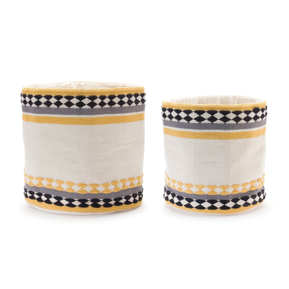 Basket (Set of 2) 14"D x 13"H, 16"D x 15.5"H Cotton. Picture 1