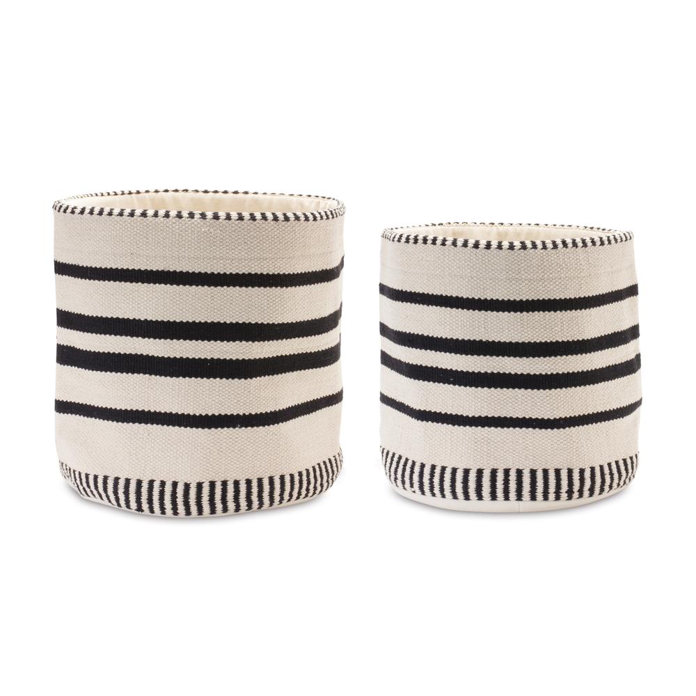 Basket (Set of 2) 14"D x 13"H, 16"D x 15.5"H Cotton. Picture 1