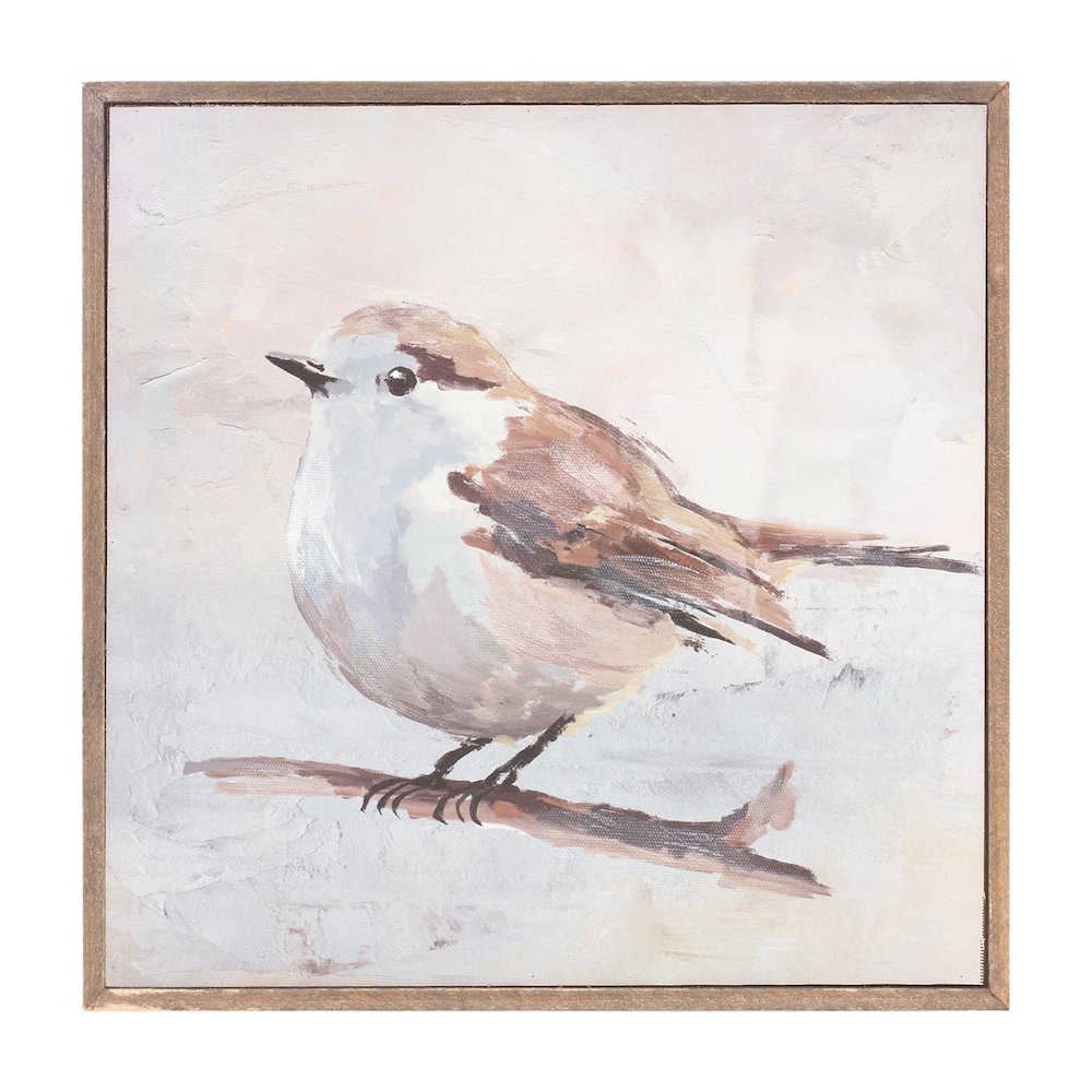 Bird Block (Set of 2) 10"SQ Wood/Canvas. Picture 4