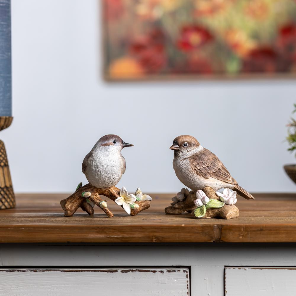 Bird on Branch (Set of 6) 3.75"H, 4"H Resin. Picture 2