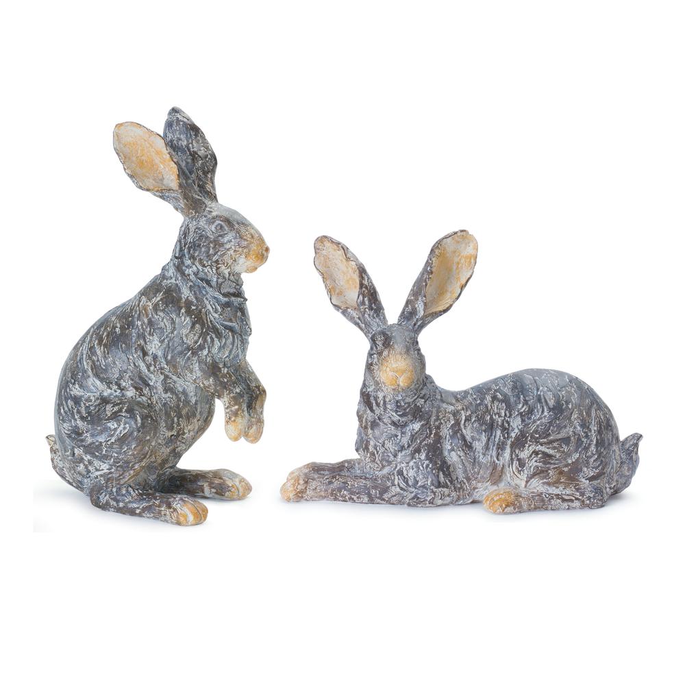 Rabbit (Set of 2) 6"H, 9"H Resin. Picture 1