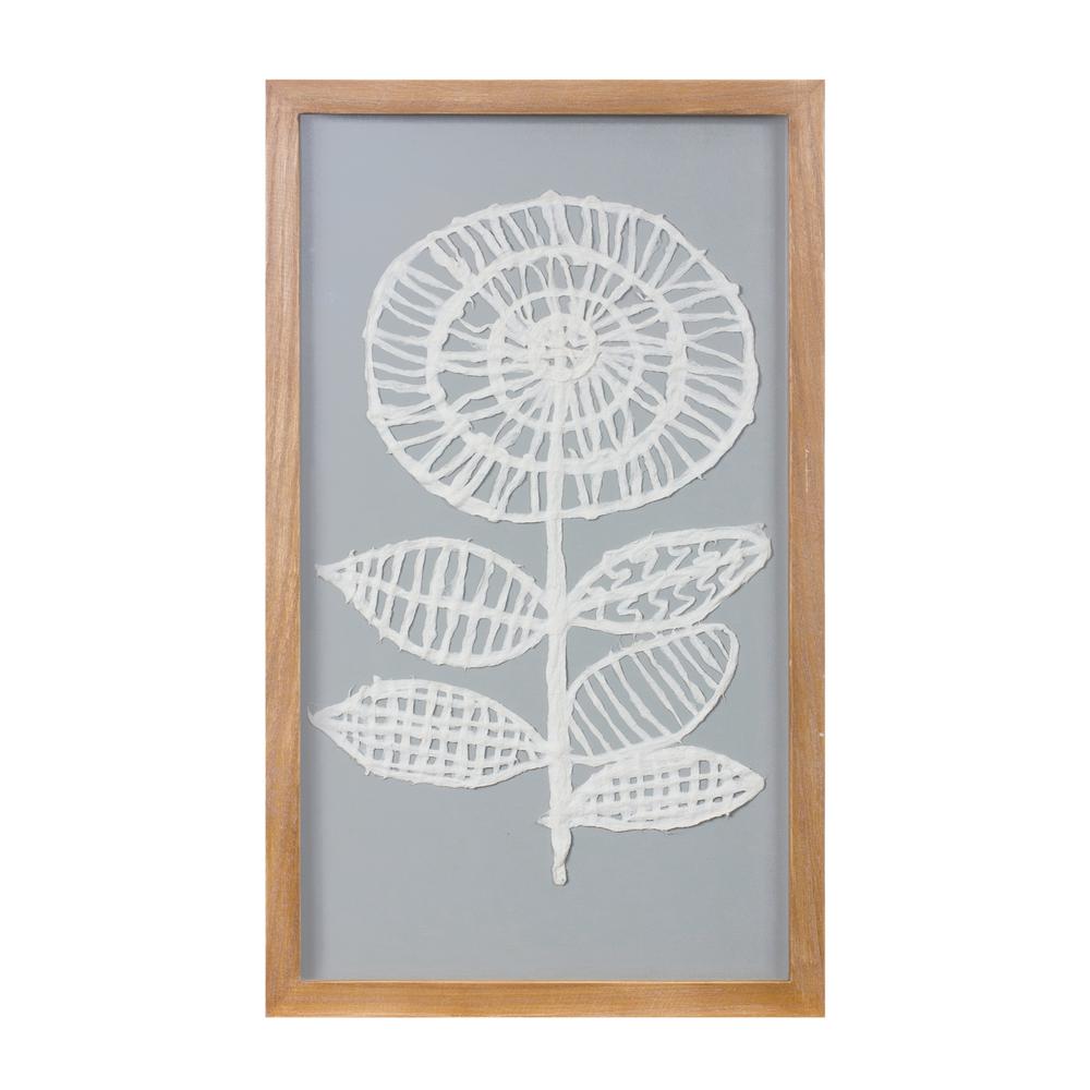 Floral Wall Art (Set of 2) 12"L x 20"H Wood/Paper. Picture 1