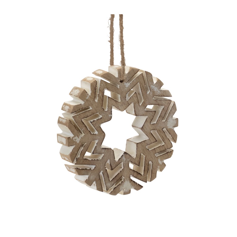 Snowflake Ornament (Set of 12) 4"H, 6"H Wood. Picture 4