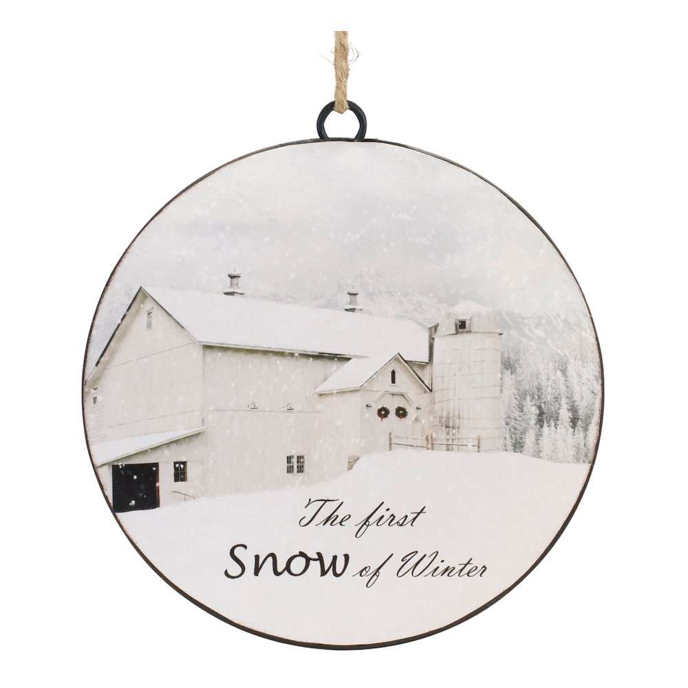 First Snow Disc Ornament (Set of 12) 6"H Iron. Picture 1