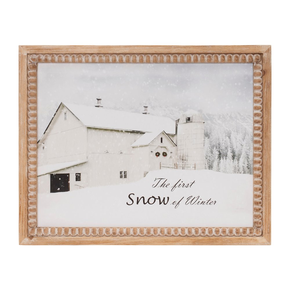 First Snow Framed Print 18"L x 14"H Wood/MDF. Picture 1