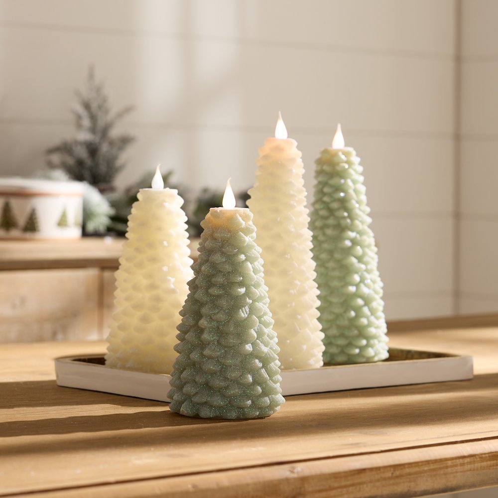 Tree Candle 8"H Wax 2 AA Batteries, Not Included. Picture 2