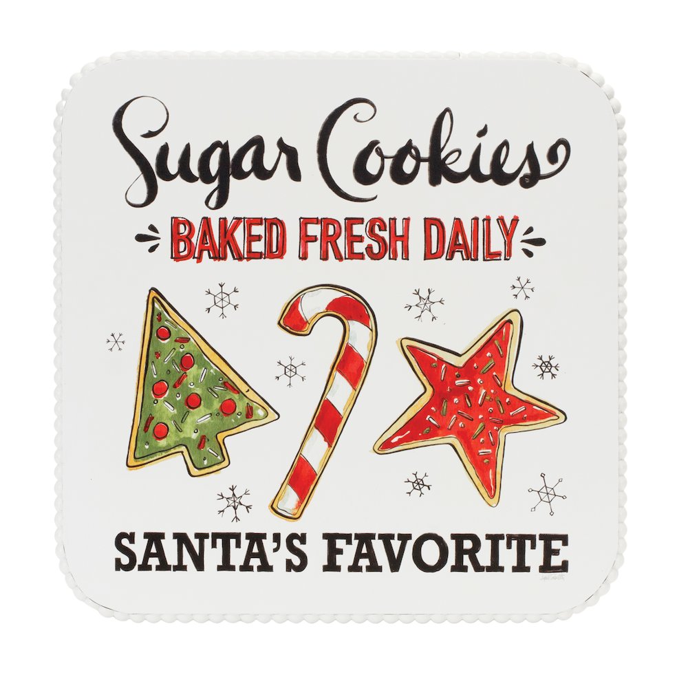 Santa's Favorite Cookie Plate Pedestal 14.25"SQ x 1.5"H MDF/Resin. Picture 2