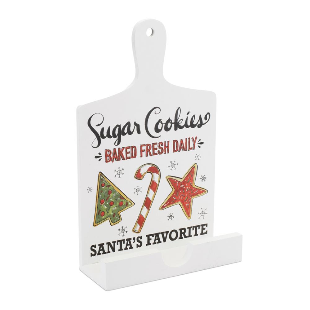 Santa's Favorite Cookie Cook Book Holder 8.5"L x 13.5"H MDF/Iron. Picture 1