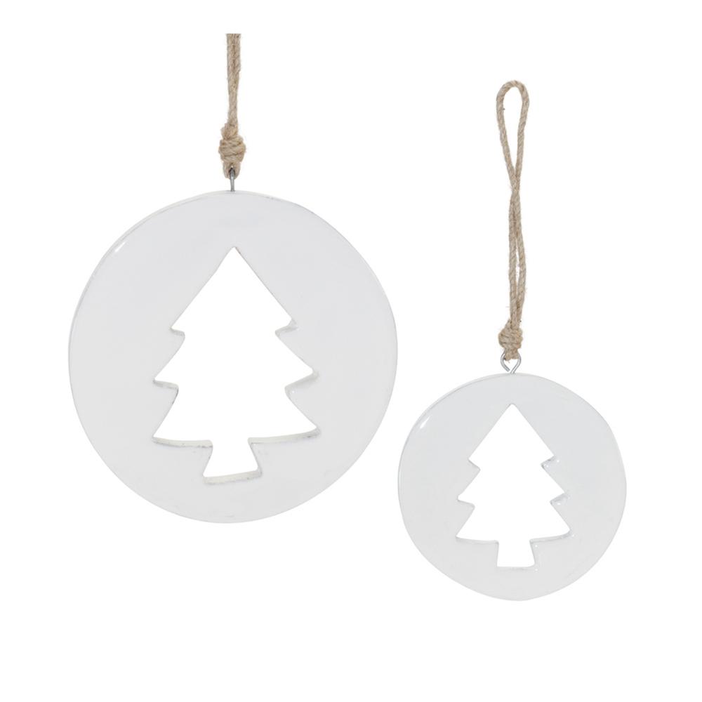 Tree Cut-Out Ornament (Set of 12) 4.25"H, 6"H Wood. Picture 1