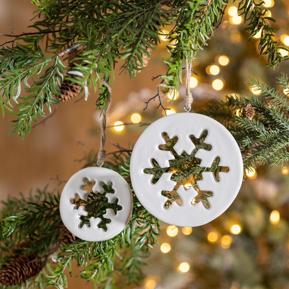 Snowflake Cut-Out Ornament (Set of 12) 4.25"H, 6"H Wood. Picture 2