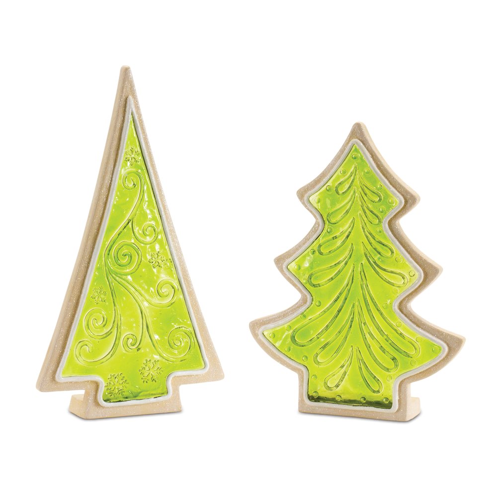Tree (Set of 2) 10"H, 12"H Resin. Picture 1