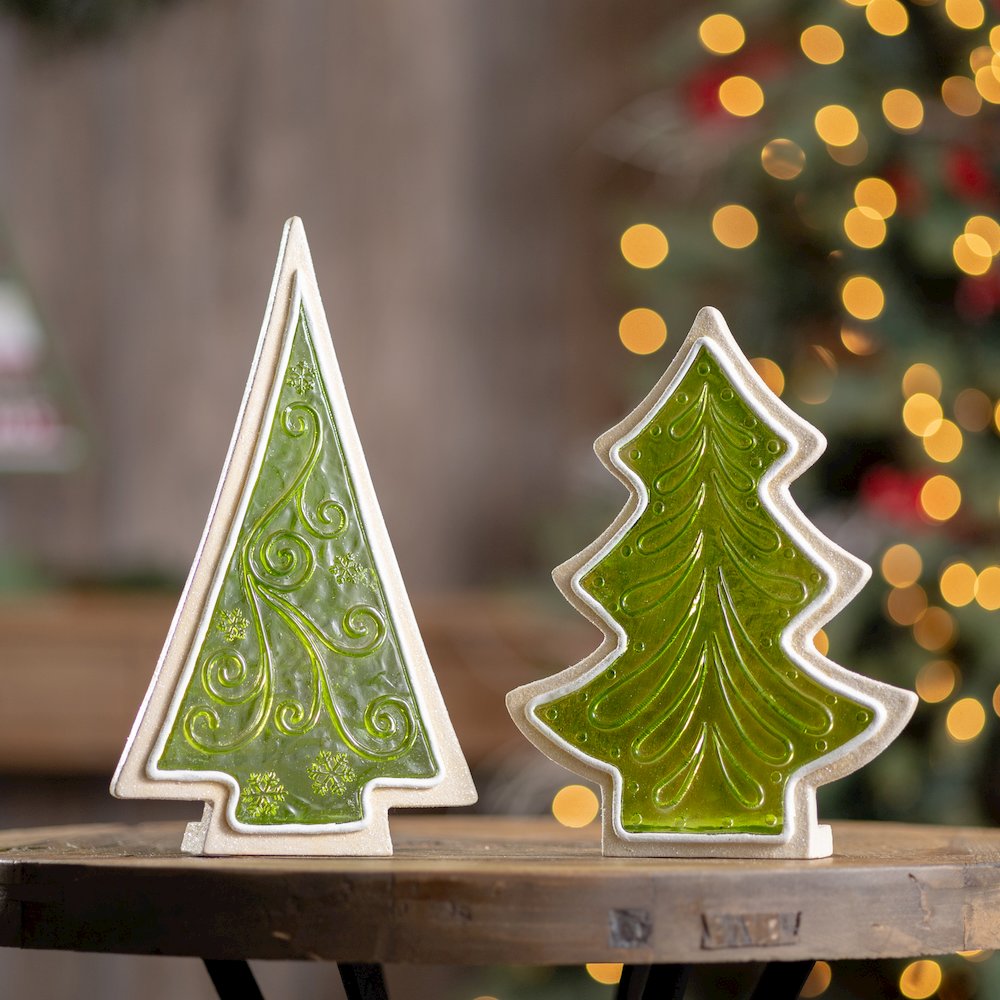 Tree (Set of 2) 10"H, 12"H Resin. Picture 4