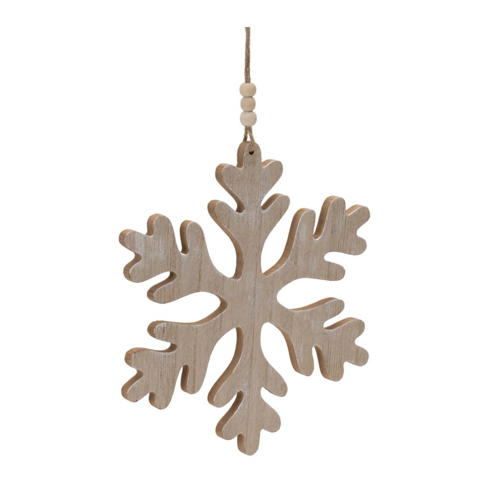Snowflake Ornament (Set of 12) 8"H Wood. Picture 1