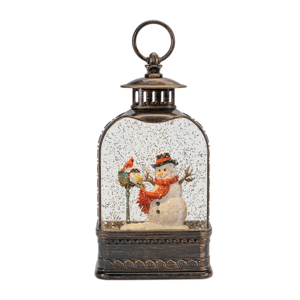 LED Snow Globe w/Snowman 9.75"H Plastic. Picture 1