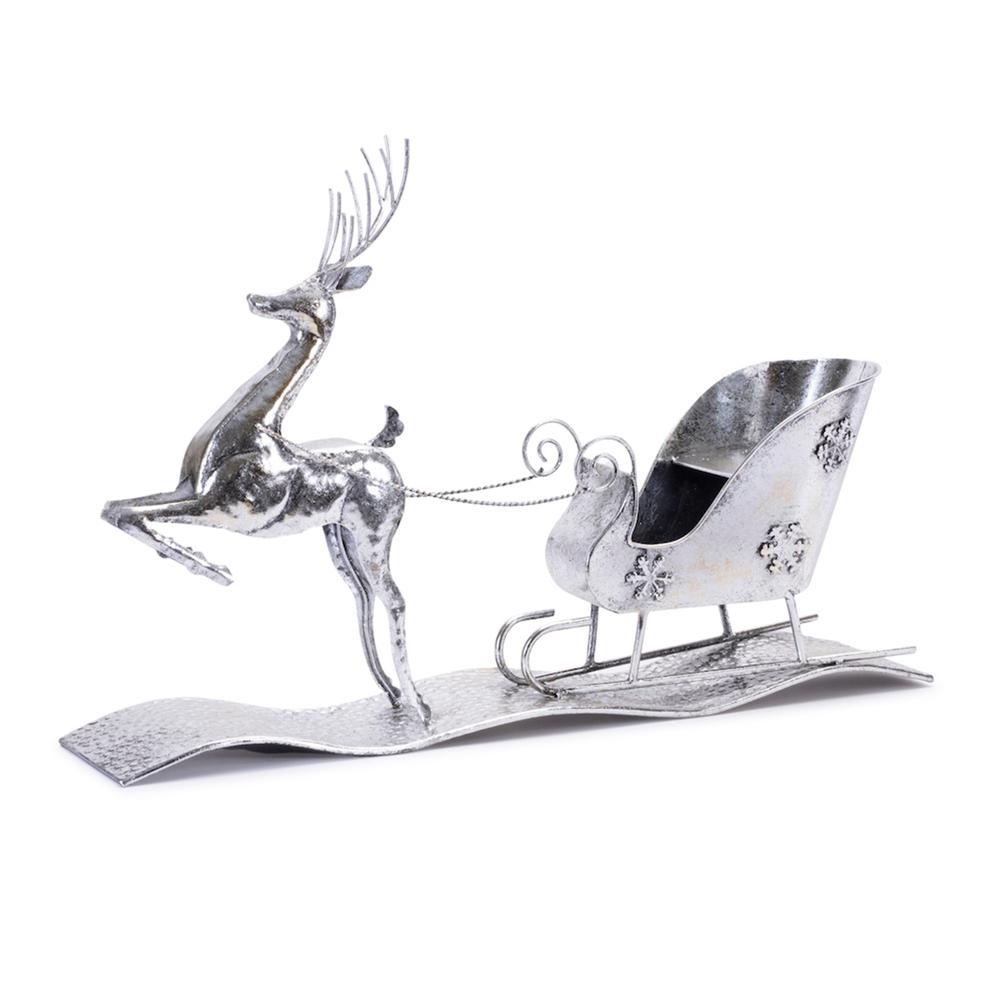 Reindeer w/Sleigh 25.5"L x 17"H Iron. Picture 1
