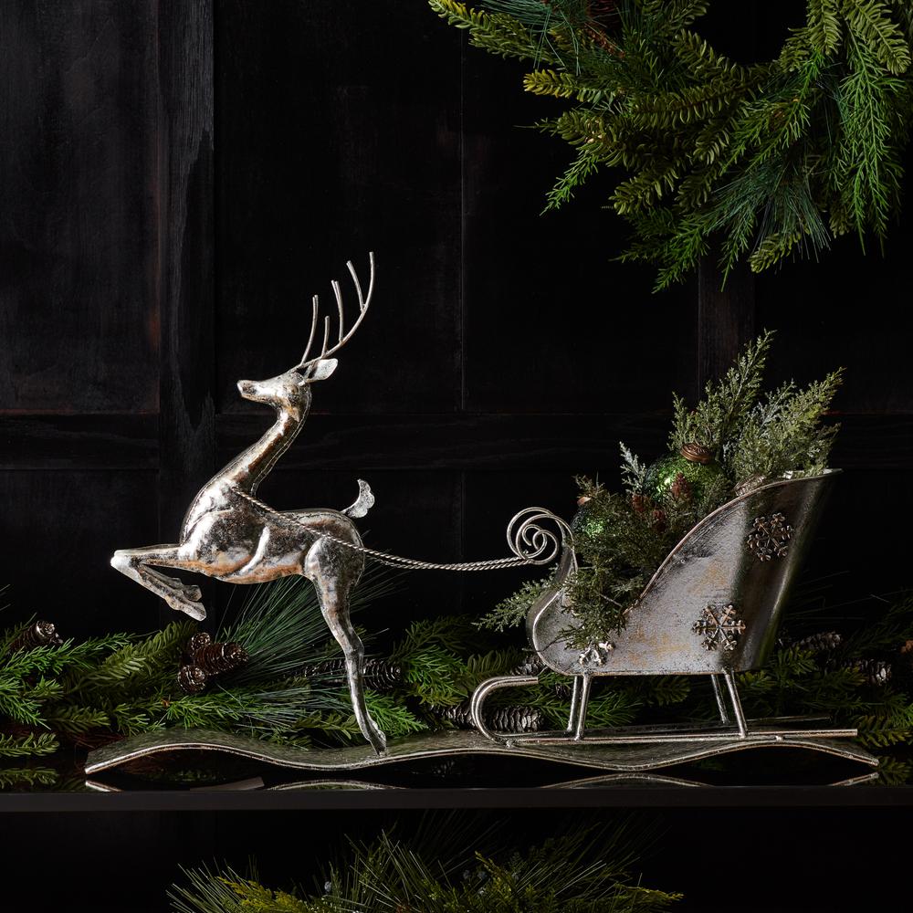 Reindeer w/Sleigh 25.5"L x 17"H Iron. Picture 5