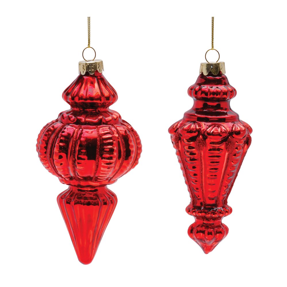 Ornament (Set of 6) 6"H, 6.5"H Glass. Picture 1