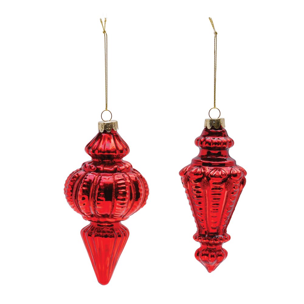 Ornament (Set of 6) 6"H, 6.5"H Glass. Picture 2