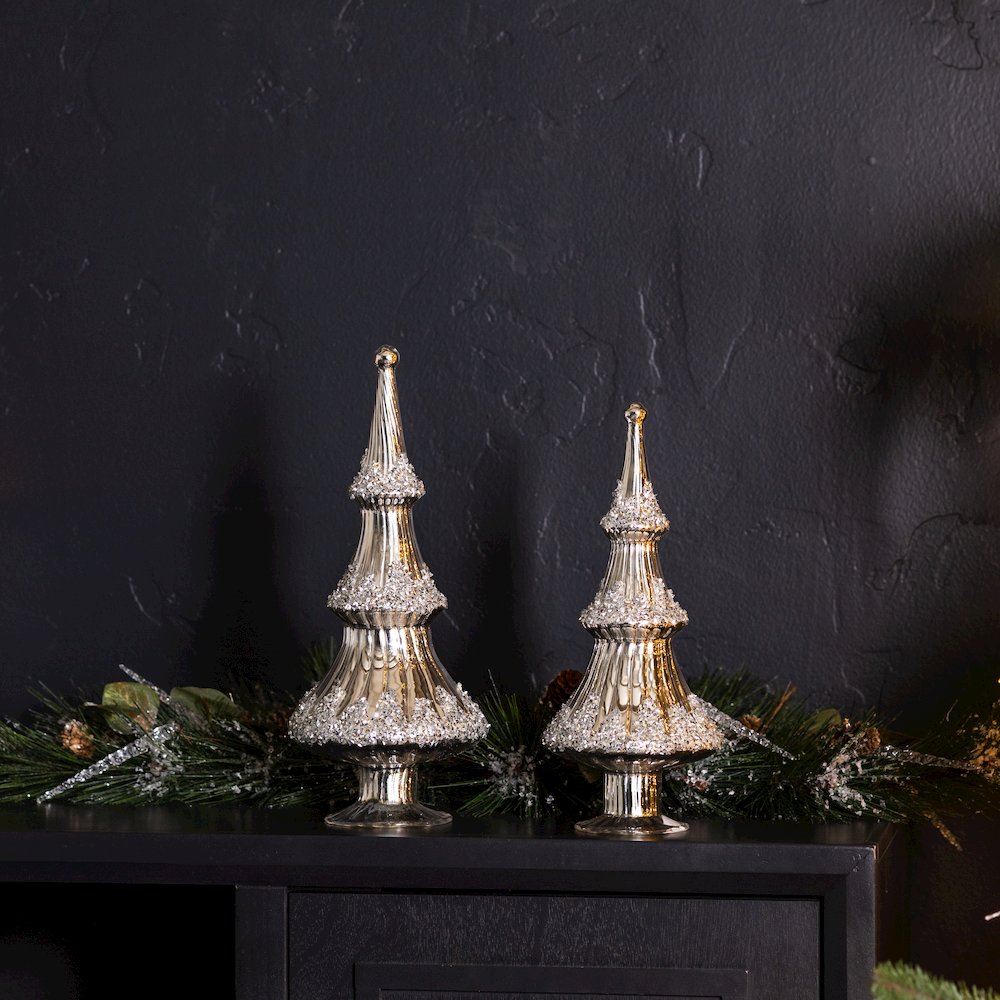 Tree (Set of 2) 12.5"H, 14.5"H Glass. Picture 2