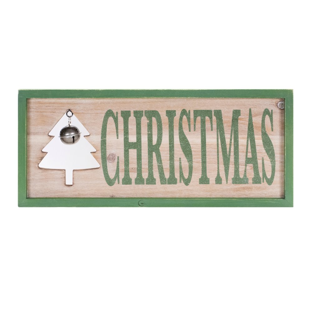 Christmas Frame w/Bell 18"L x 7.75"H MDF/Wood. Picture 1