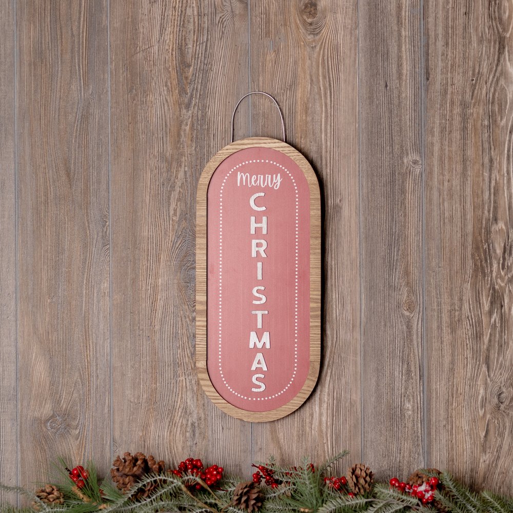 Merry Christmas Sign 21"H MDF/Iron. Picture 2