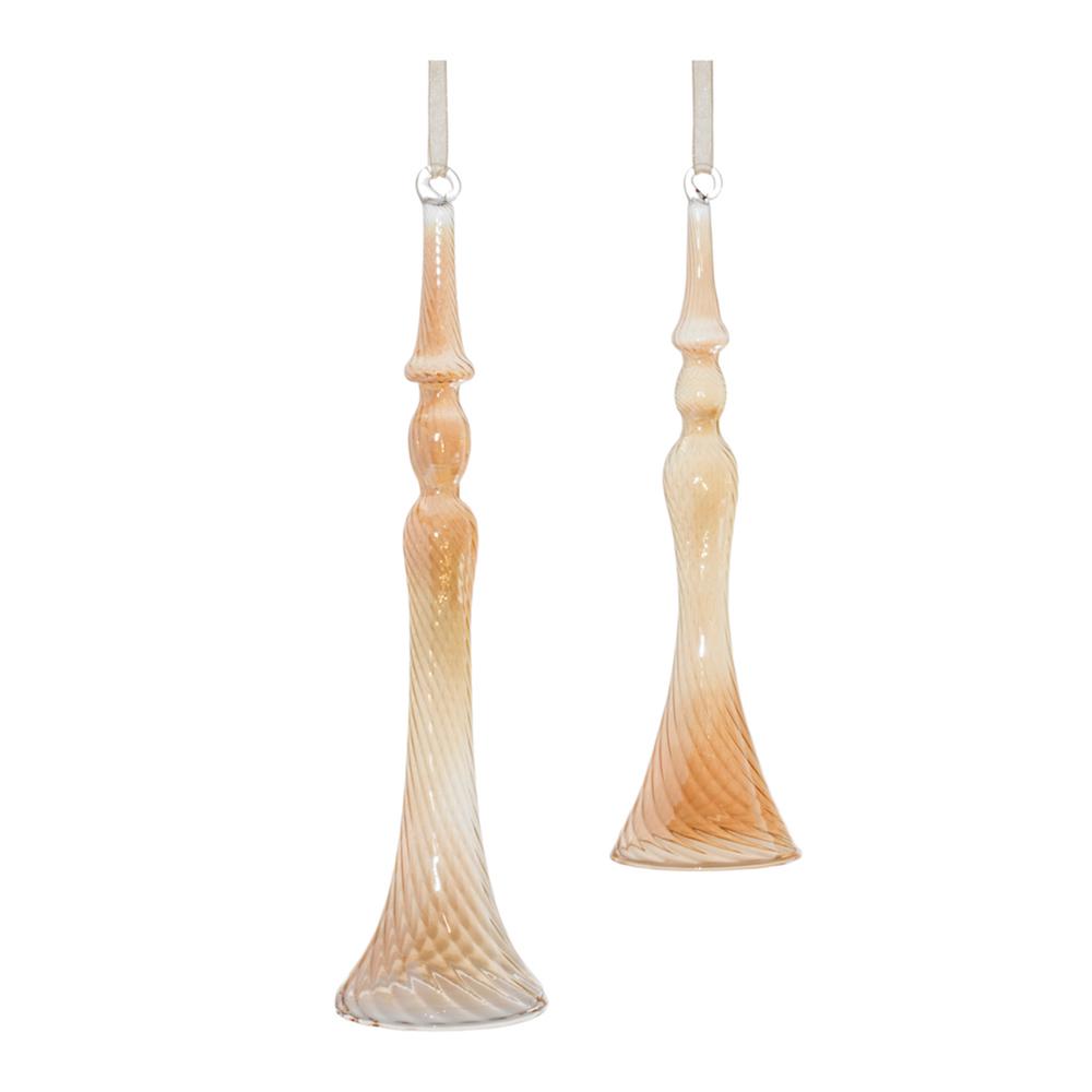 Ornament (Set of 12) 8"H, 10"H Glass. Picture 1