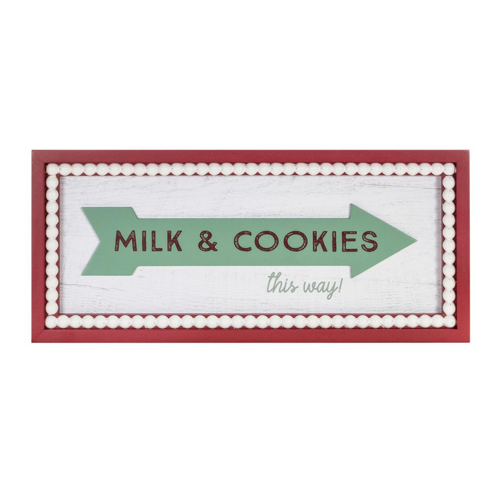 Milk and Cookies Arrow Sign 19.5"L x 8.5"H MDF/Wood. Picture 1