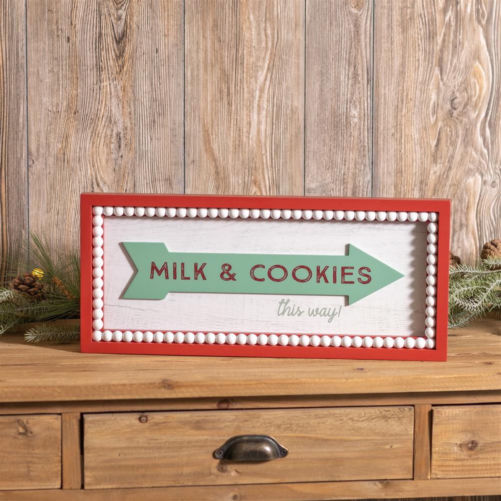 Milk and Cookies Arrow Sign 19.5"L x 8.5"H MDF/Wood. Picture 2