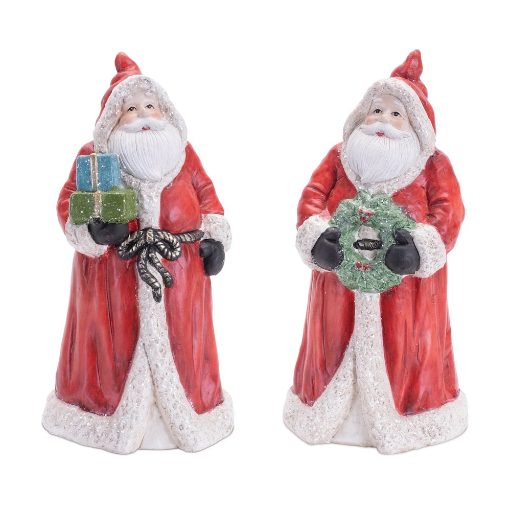 Santa (Set of 2) 8.5"H Terra Cotta. Picture 1