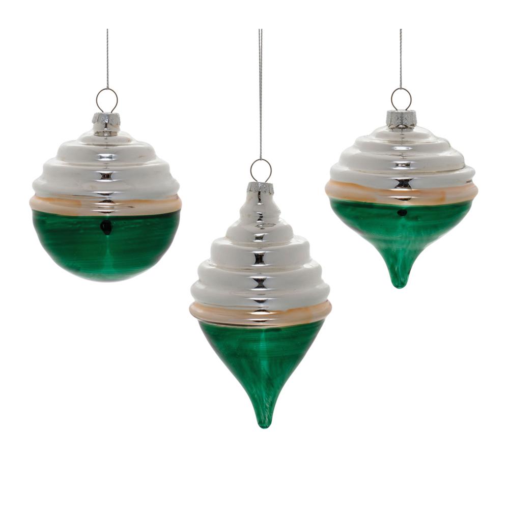Ornament (Set of 12) 3"D, 4"H, 6"H Glass. Picture 1