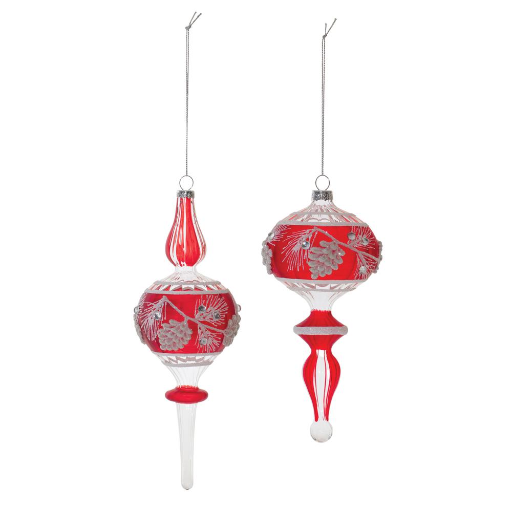 Drop Ornament (Set of 6) 7.75"H, 9"H Glass. Picture 2