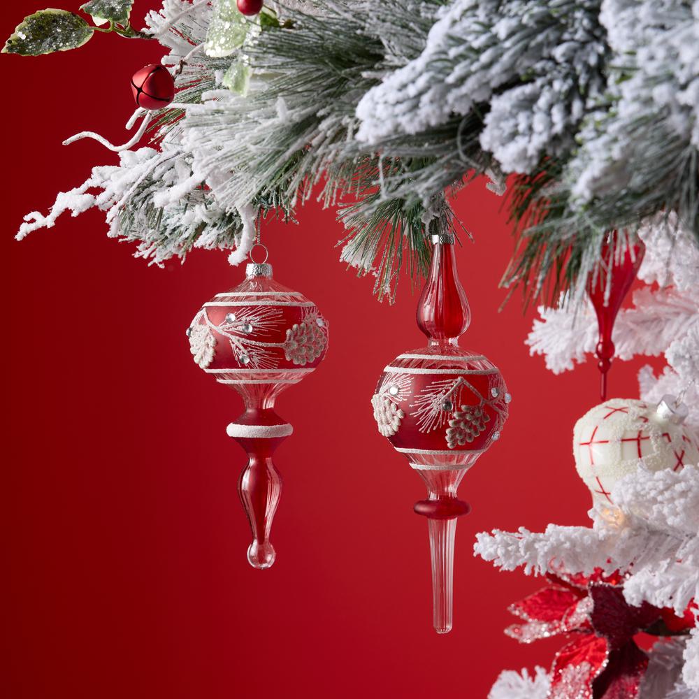 Drop Ornament (Set of 6) 7.75"H, 9"H Glass. Picture 3
