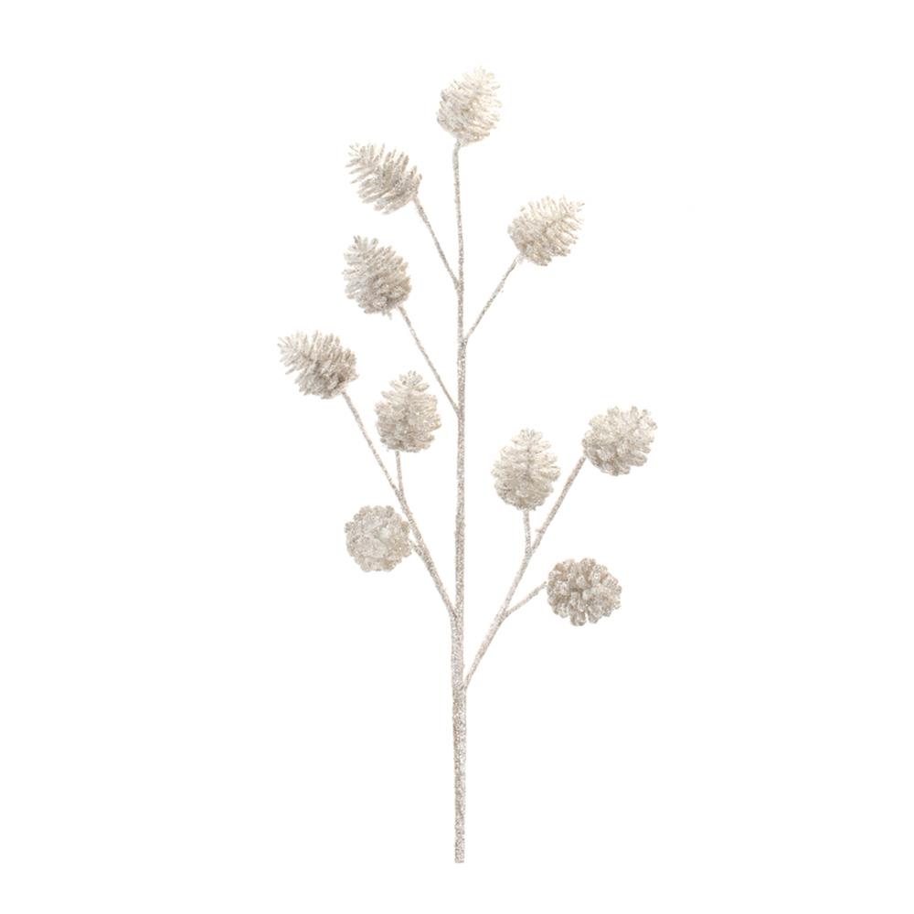 Glitter Pine Cone Spray (Set of 6) 31"H Plastic. Picture 1
